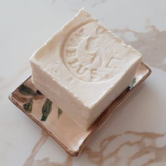 Nablus soap on ceramic soap dish